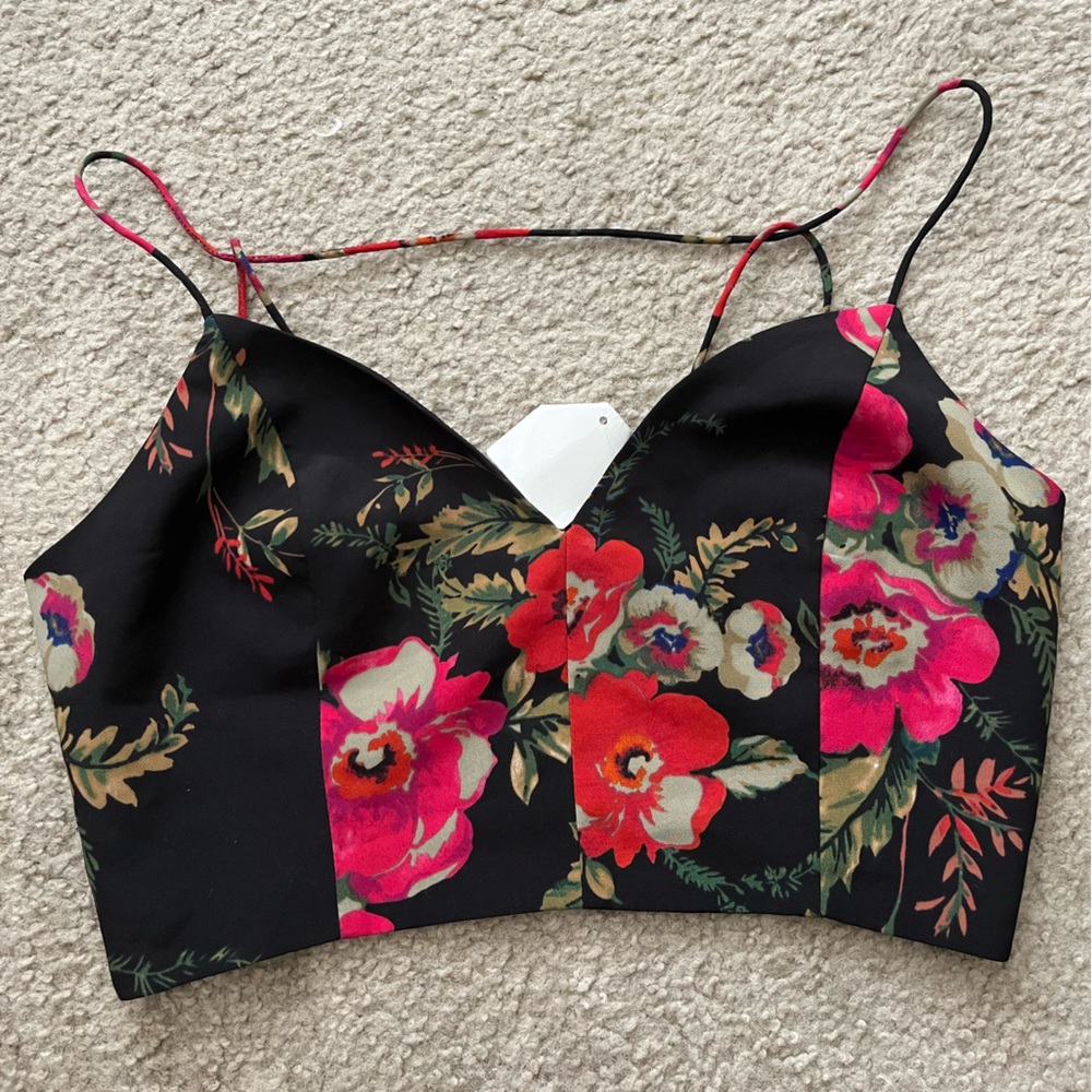 Leith Floral Crop Top Size Small